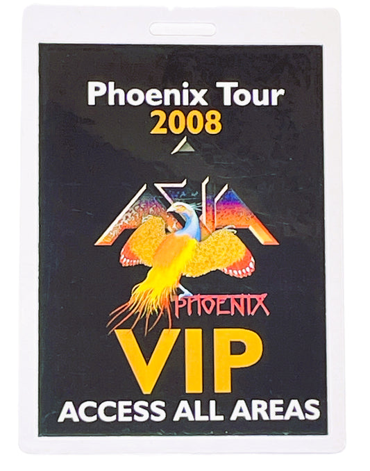 Phoenix Tour 2008 VIP pass with colorful design on a black background