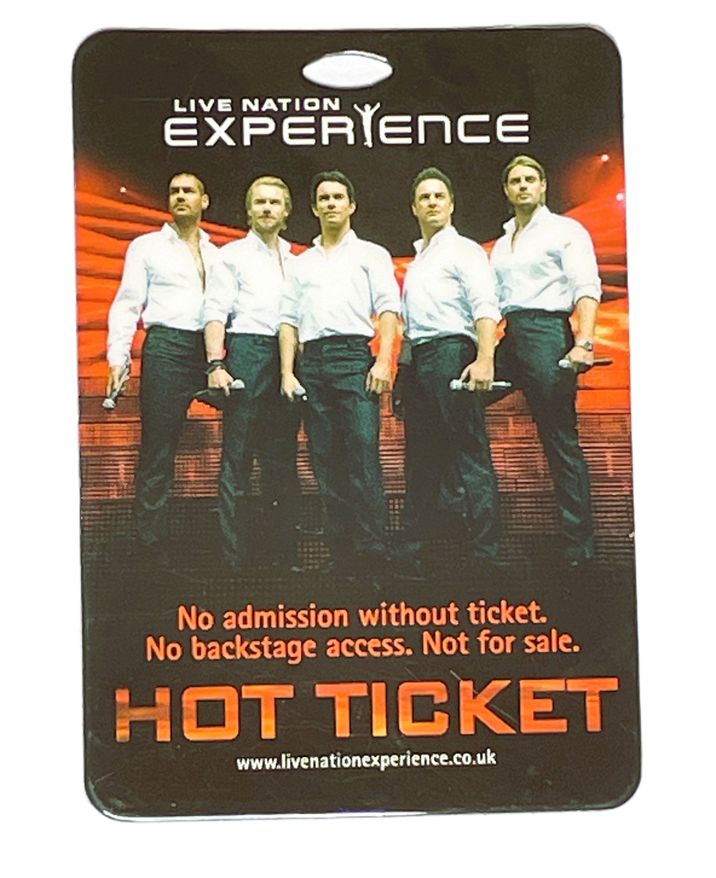 Live Nation Experience promotional card for Boyzone.