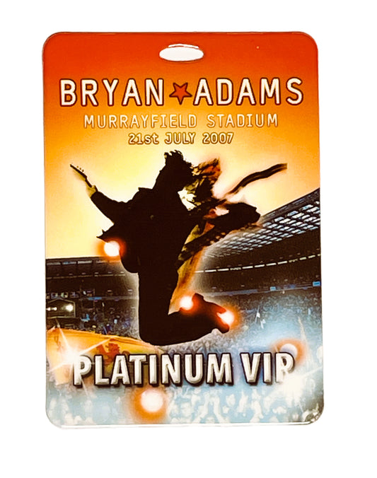 Platinum VIP pass for Bryan Adams concert at Murrayfield Stadium on 21st July 2007