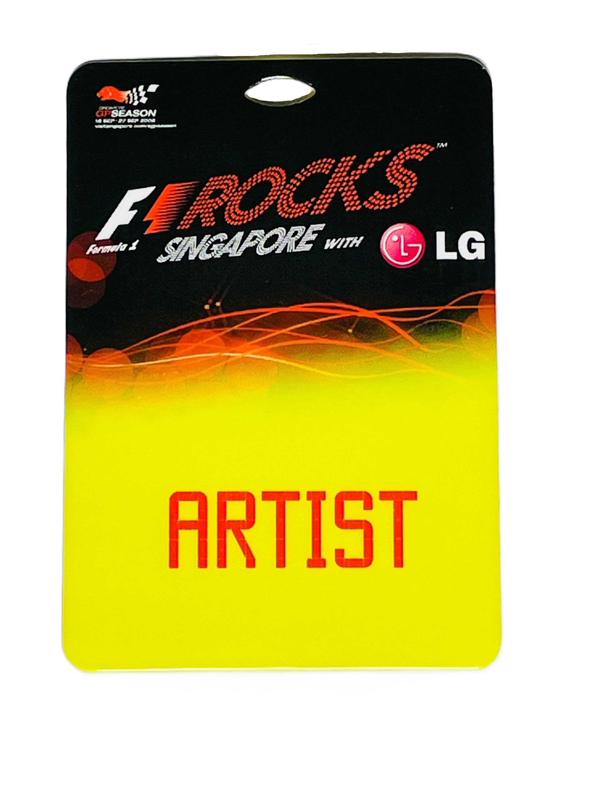F-Rocks Singapore with LG branded product packaging with Artist in red 