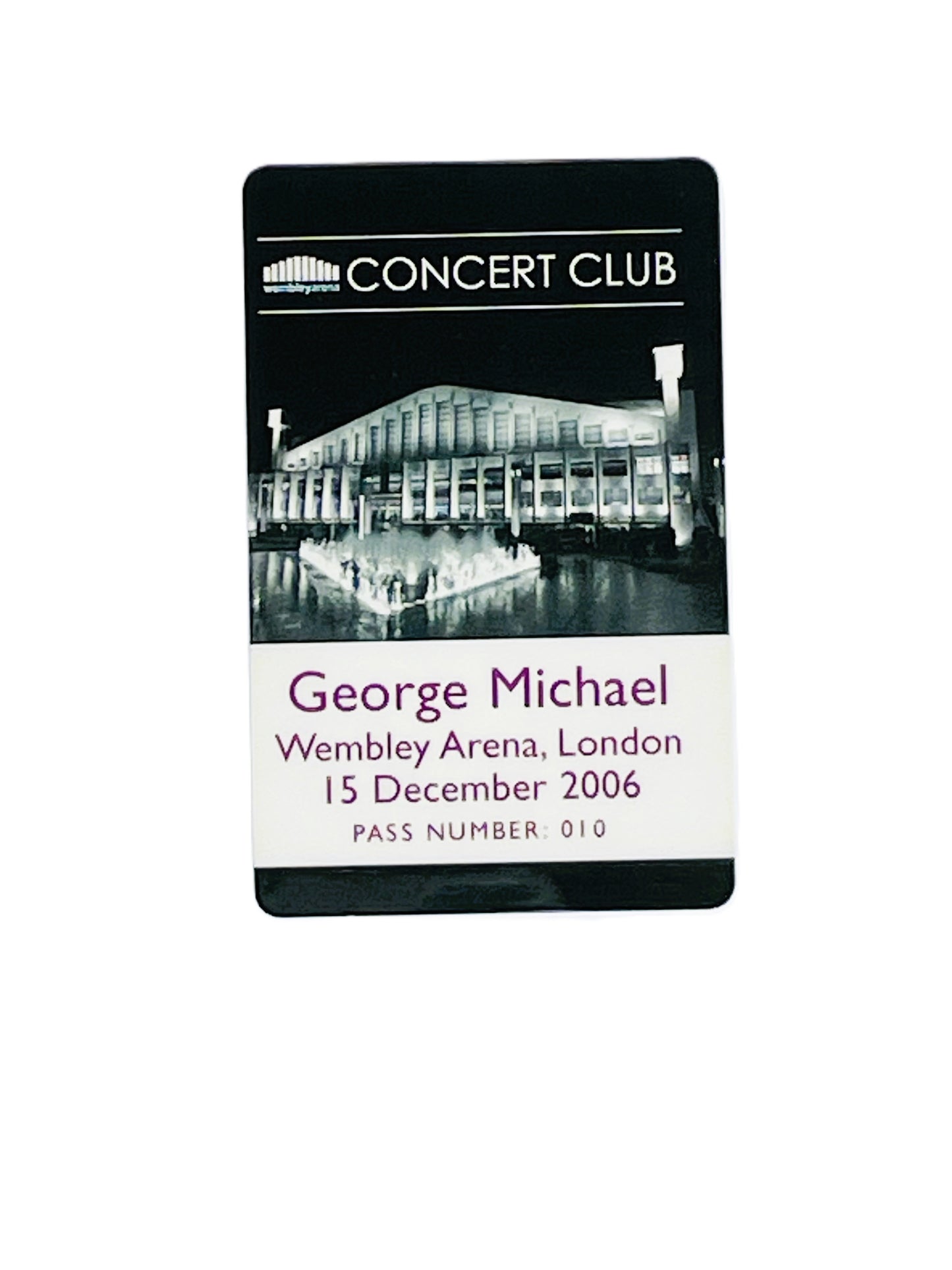 Concert ticket for George Michael at Wembley Arena, London on 15 December 2006.
