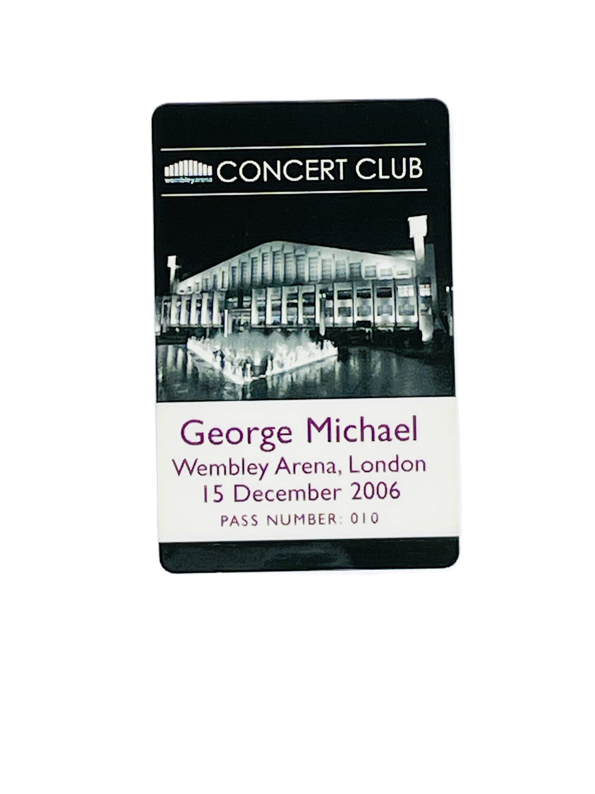 Concert ticket for George Michael at Wembley Arena, London on 15 December 2006.