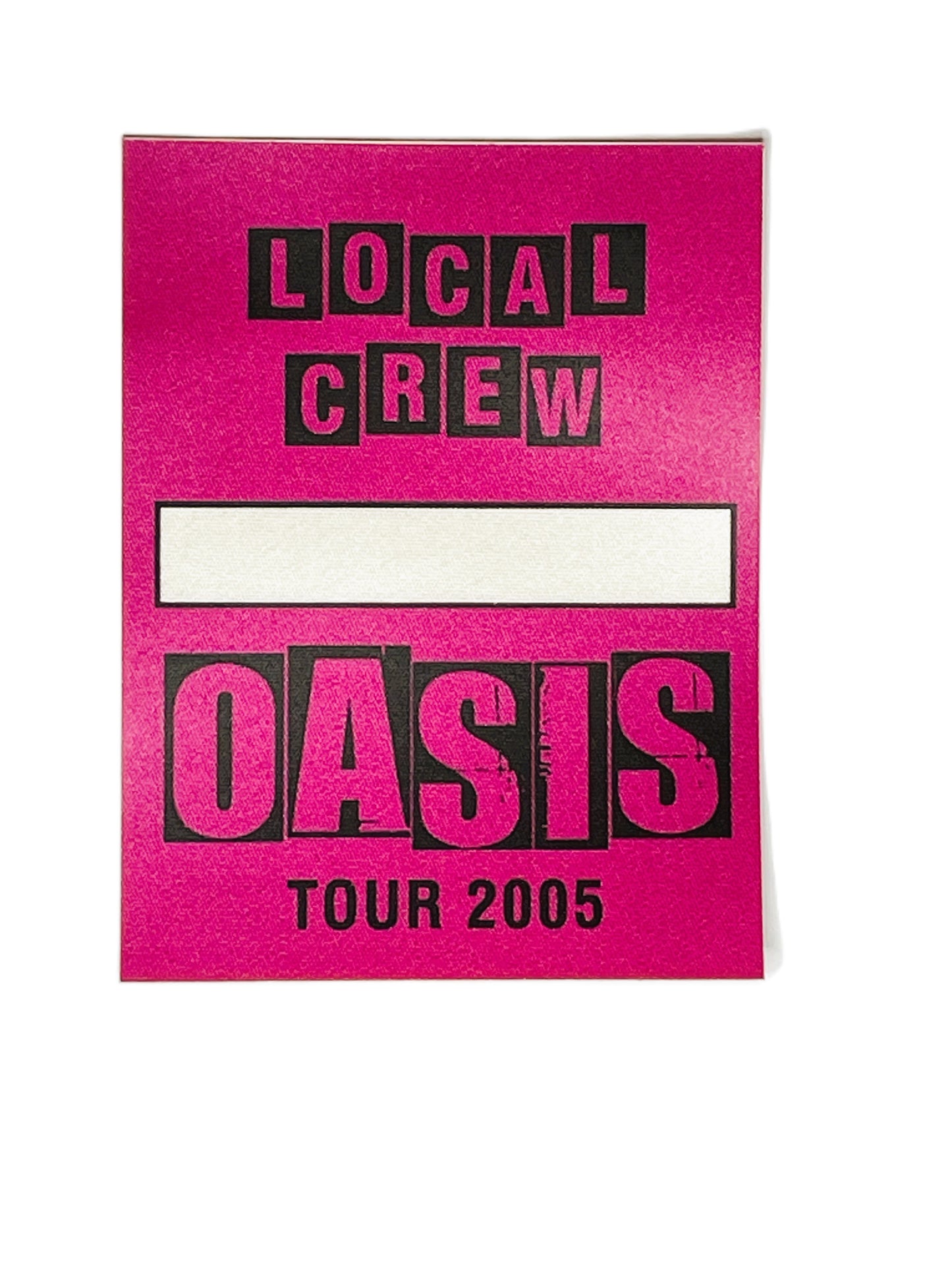 Pink and black 'Oasis' pass from 2005