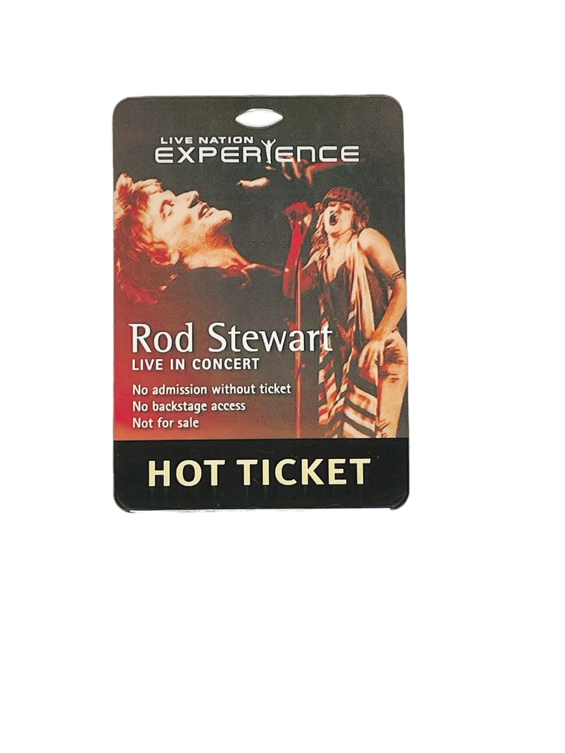 Rod Stewart concert ticket with 'Live Nation Experience' branding 