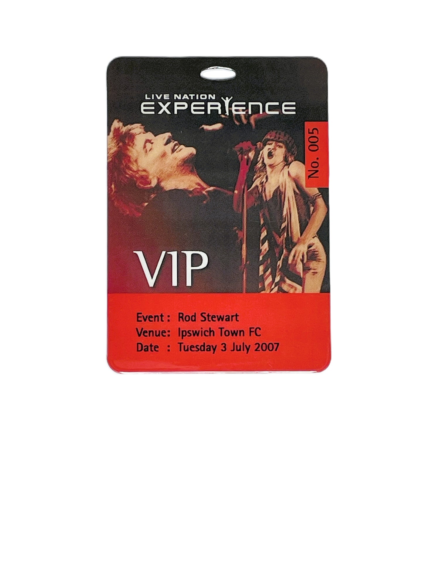 VIP pass for Rod Stewart concert at Ipswich Town FC with event details.