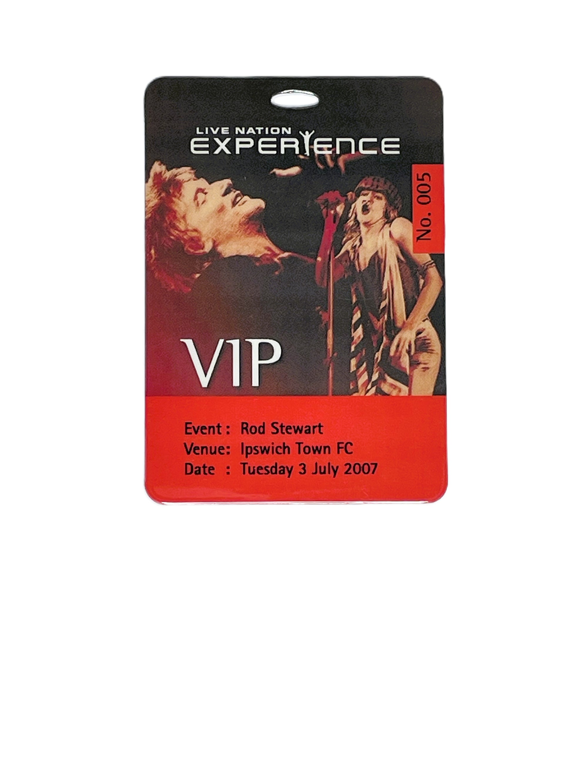 VIP pass for Rod Stewart concert at Ipswich Town FC with event details.