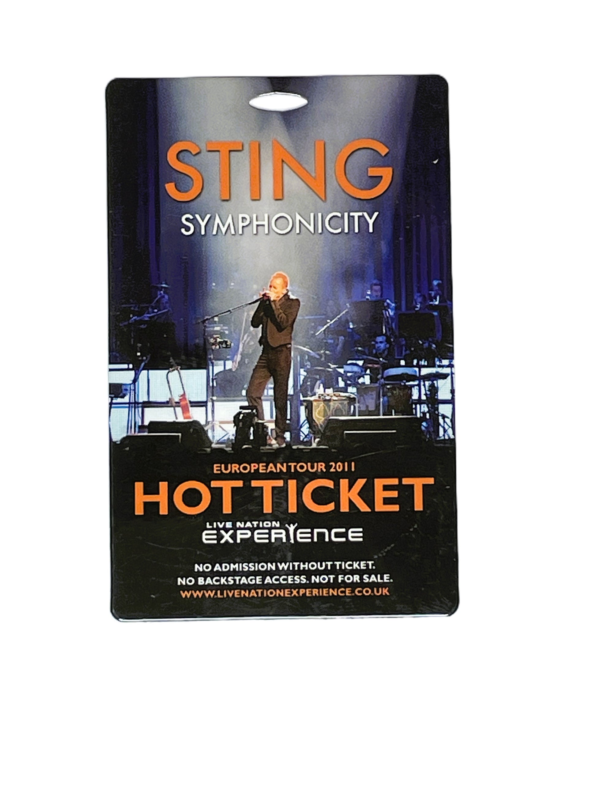 Sting Symphonicity concert ticket with a live performance image 