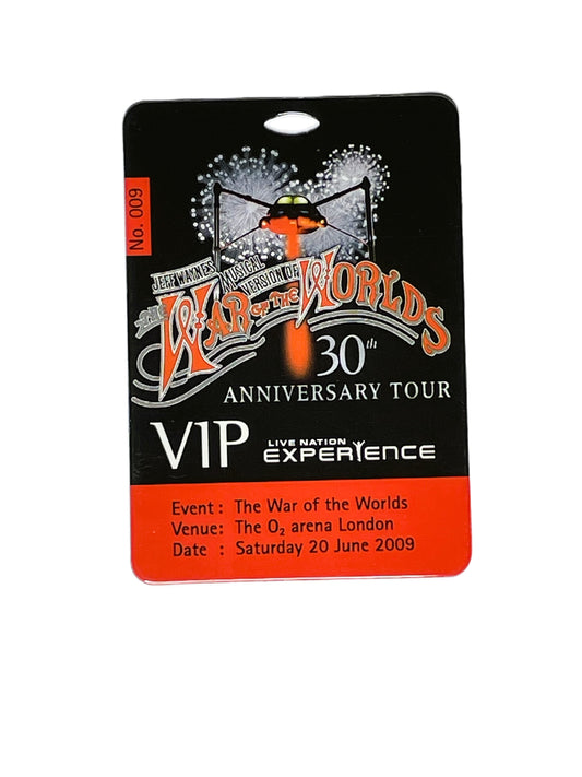 VIP pass for 'War of the Worlds' 30th Anniversary Tour at The O2 arena London