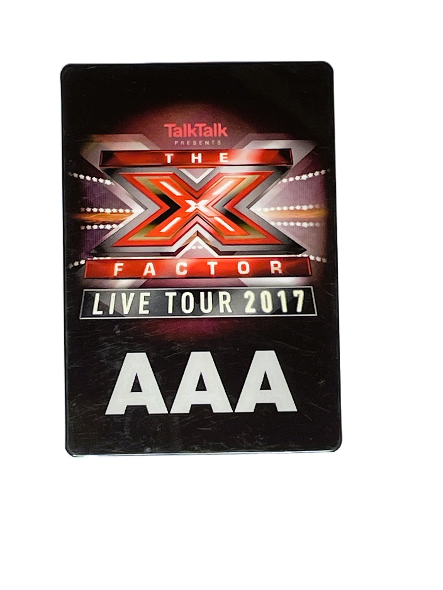 X Factor Live Tour 2017 promotional sign with AAA branding